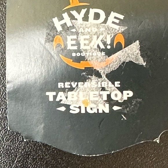 Thro Gold Cream Pumpkin Pillow & Hyde and Eek Reversible Table Top Sign Fall NWT - Picture 12 of 13